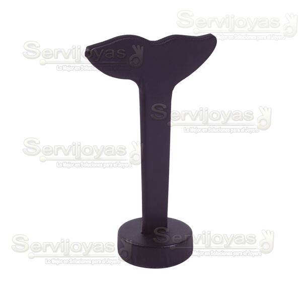 Exhibidor Imitación Piel Negro "T" para Aretes Medidas: 8.9x4.5x12.5cm 5918.BK
