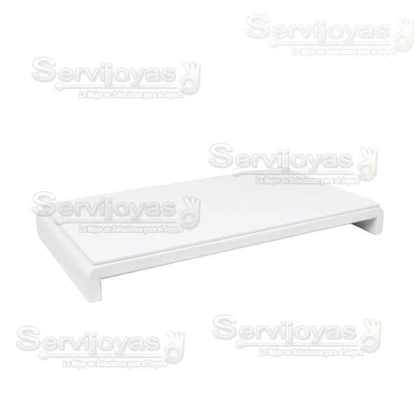 Exhibidor Imitación Piel Blanco Base Mesa Grande Medidas: 38.5x20x4.2cm 5962.WH