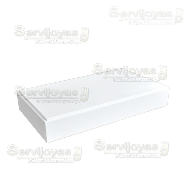 Exhibidor Imitación Piel Blanco Base Rectangular Medidas: 35x20x3cm 5963.WH