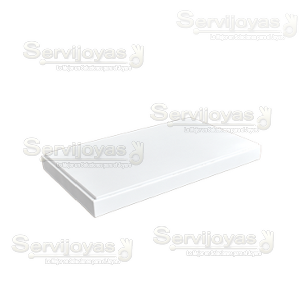 Exhibidor Imitación Piel Blanco Base Rectangular Alta Medidas: 35x20x5.5cm 5964.WH