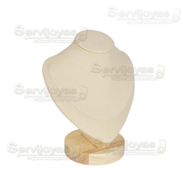 Exhibidor de Madera Beige Natura Cuello Chico Medidas: 18x4x9cm 6100.BG