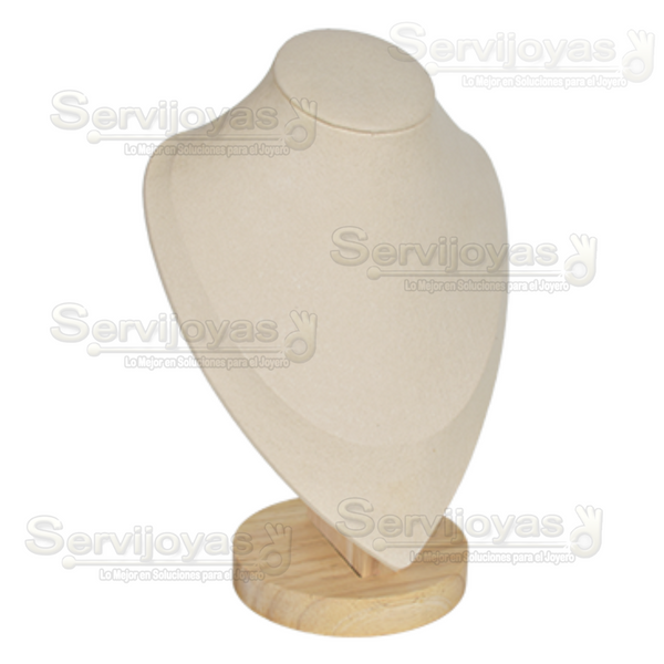 Exhibidor de Madera Beige Natura Cuello Mediano Medidas: 23x16.5x10.5cm 6101.BG