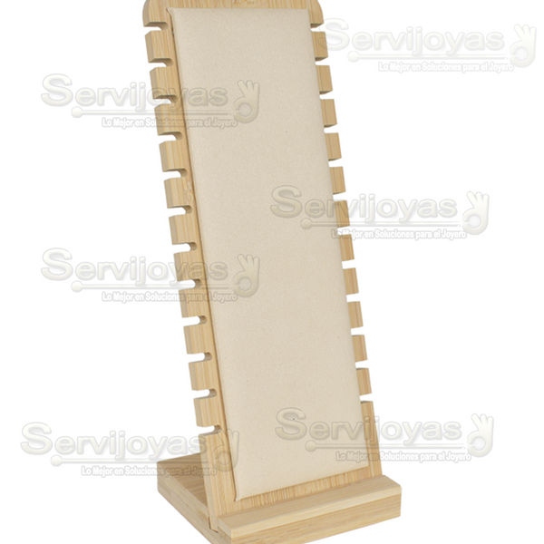 Exhibidor de Madera Beige Natura para Cadenas o Pulseras Medidas: 10x9.3x26.5cm 6105.BG
