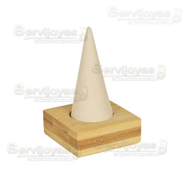 Exhibidor de Madera Beige Natura para Anillo Medidas: 5x5x7.5cm 6106.BG