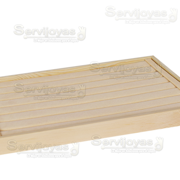 Exhibidor de Madera Beige Natura Charola para Anillos Medidas: 35x24x3cm 6109.BG