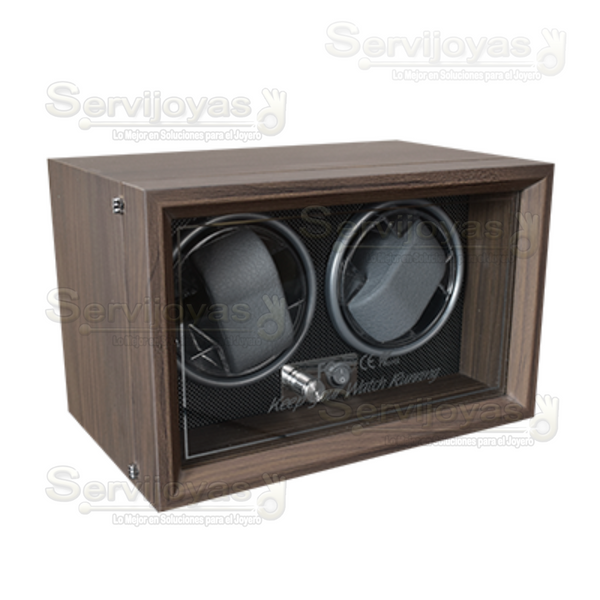 ESTUCHE DE MADERA CON VENTANA PARA 2 RELOJES 6462