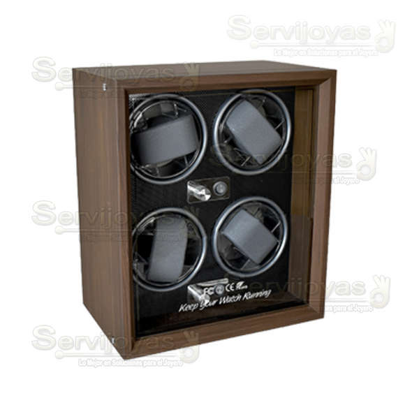 ESTUCHE DE MADERA CON VENTANA PARA 4 RELOJES 6464