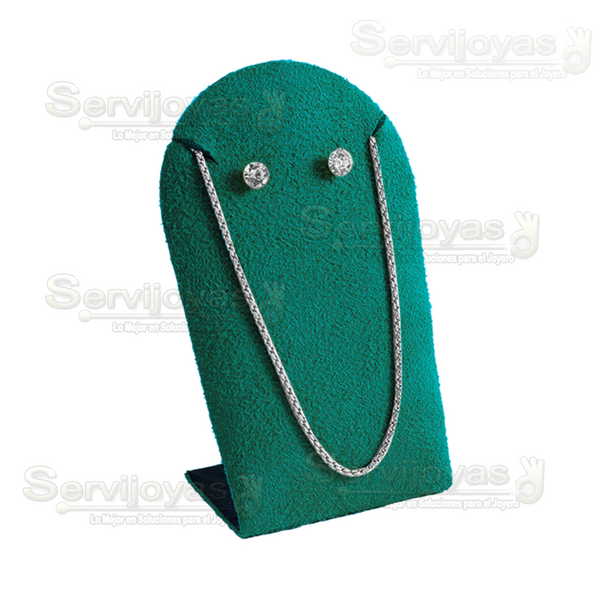 Exhibidor Esmeralda Verde para Juego: Aretes y Cadena con Dije Medidas: 6.4x4x9.5cm 6802.ES