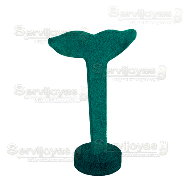 Exhibidor Esmeralda Verde "T" para Aretes Medidas: 8.9x4.5x12.5cm 6818.ES
