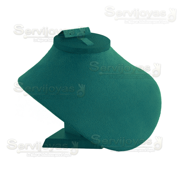 EXHIBIDOR ESMERALDA CUELLO NORMAL PARA COLLAR, ARETES Y ANILLOS - VERDE 6829.ES