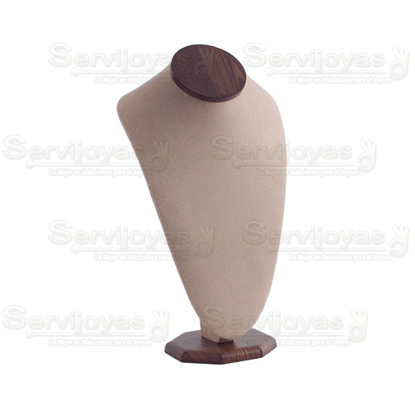 EXHIBIDOR GLAMOUR CUELLO ALTO CURVO PARA COLLAR - CAFÉ 6832.BR