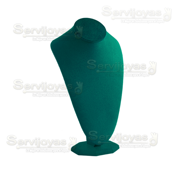 EXHIBIDOR ESMERALDA CUELLO ALTO CURVO PARA COLLAR - VERDE 6832.ES