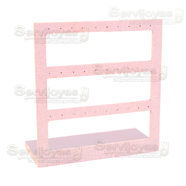 Exhibidor Rose Rosa 3 Niveles para Aretes Medidas: 18.2x8.2x19.4cm 9998.PK