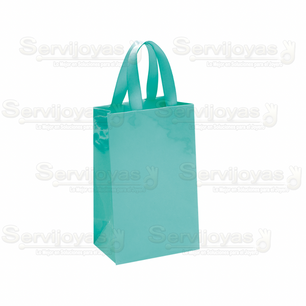 BOLSA DE PAPEL BRILLANTE JUMBO CON LISTÓN -AZUL Medidas: 33x13x40cm  2916.BL