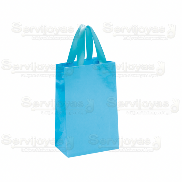 BOLSA DE PAPEL BRILLANTE JUMBO CON LISTÓN -AZUL CLARO Medidas: 33x13x40cm 2916.LB