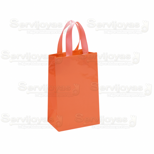 BOLSA DE PAPEL BRILLANTE JUMBO CON LISTÓN -CORAL Medidas: 33x13x40cm 2916.CO