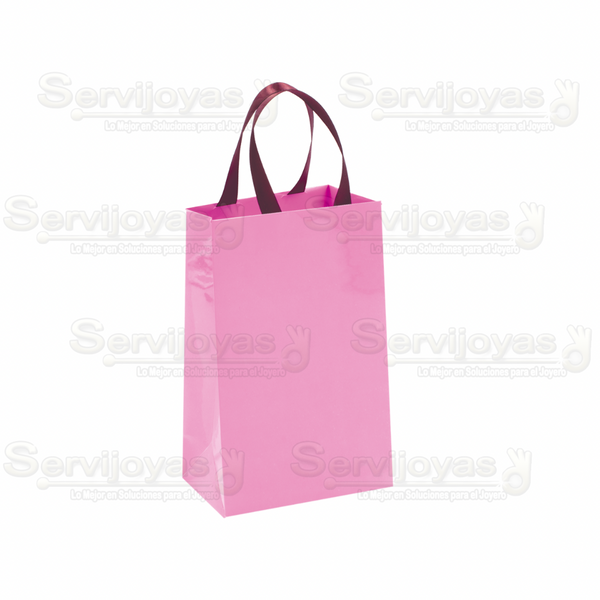 BOLSA DE PAPEL BRILLANTE JUMBO CON LISTÓN -LILA Medidas: 33x13x40cm 2916.VT