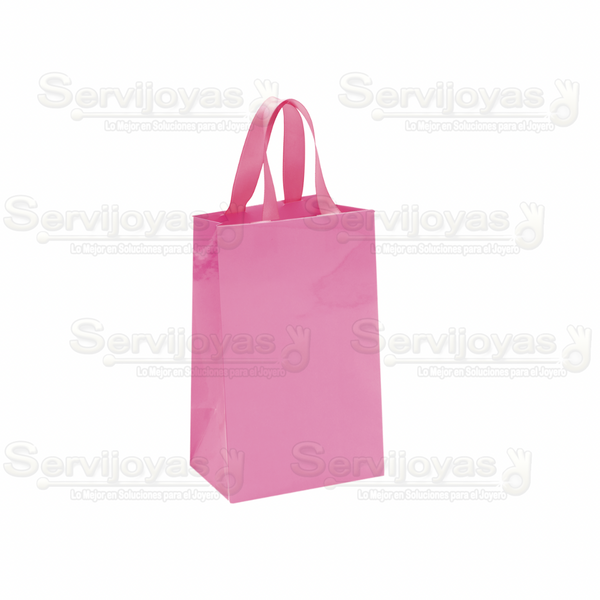 BOLSA DE PAPEL BRILLANTE JUMBO CON LISTÓN -ROSA Medidas: 33x13x40cm 2916.PK