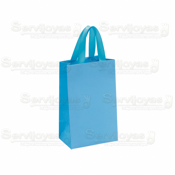 BOLSA DE PAPEL MATE JUMBO CON LISTÓN - AZUL CLARO Medidas: 33x13x40cm 2816.LB