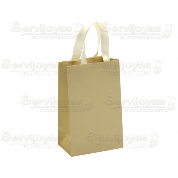 BOLSA DE PAPEL MATE JUMBO CON LISTÓN -BEIGE Medidas: 33x13x40cm 2816.BG