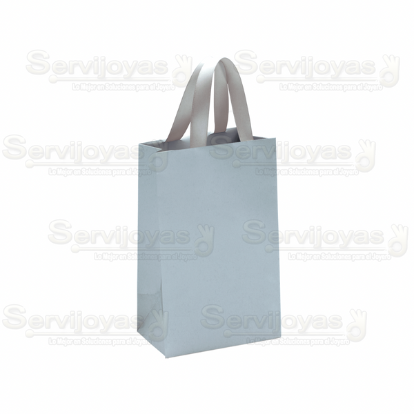 BOLSA DE PAPEL MATE JUMBO CON LISTÓN -PLATA Medidas: 33x13x40cm 2816.SL
