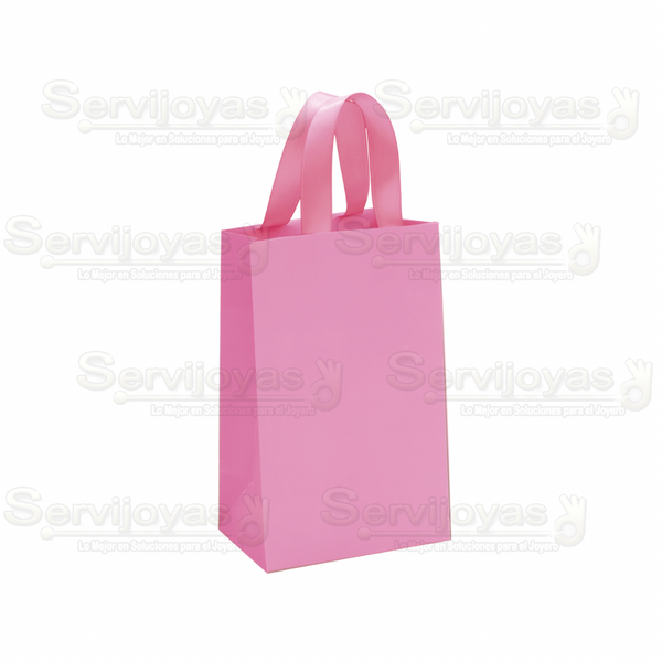 BOLSA DE PAPEL MATE JUMBO CON LISTÓN -ROSA Medidas: 33x13x40cm 2816.PK