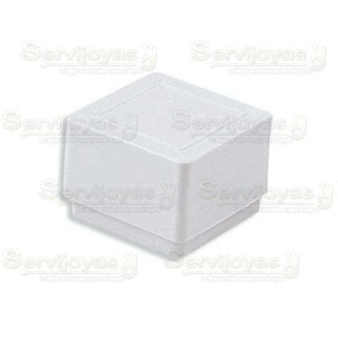 Caja de plastico para anillo chico Inserto blanco (50 pzas) 1201