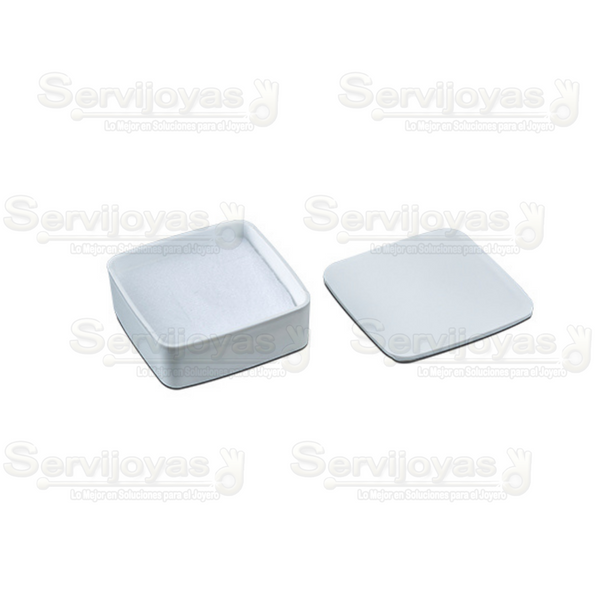 Caja Fina de Plástico Mediana Blanca (12 pzs) Medidas: 6x6x2.5cm 1211