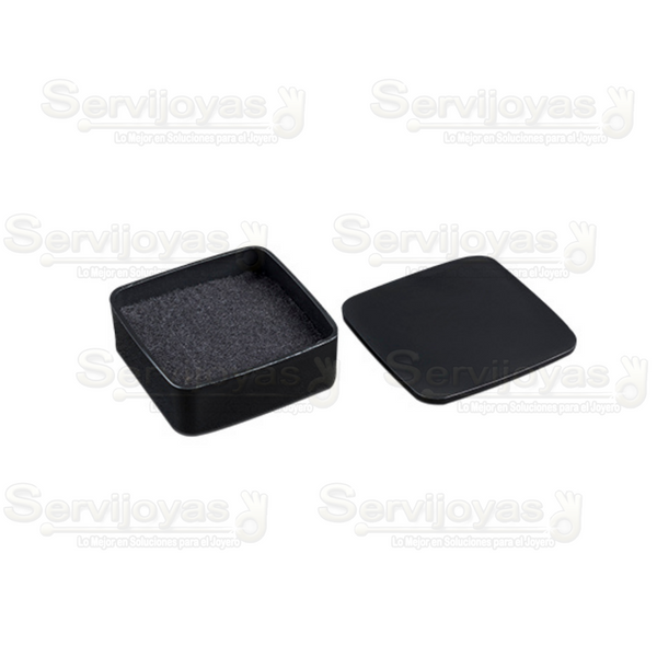 Caja Fina de Plástico Grande Negra (12 pzs) Medidas: 7.5x7.5x2cm 1222