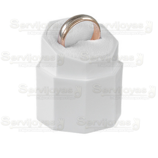 Caja Exhibidor de Plástico Anillo Inserto Blanco (24 pzas) Medidas: 4x4x3.3cm 1273