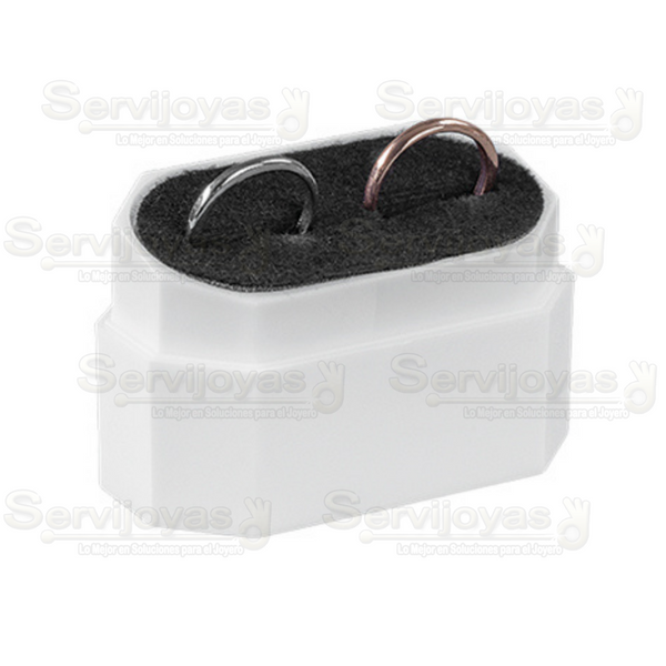Caja Exhibidor de Plástico Argollas Inserto Negro (20 pzas) Medidas: 7.4x4x3.3cm 1284