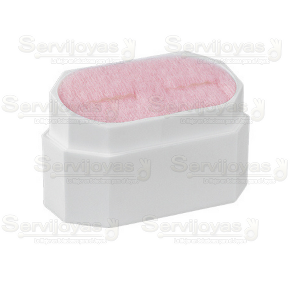 Caja Exhibidor de Plástico Argollas Inserto Rosa (20 pzas) Medidas: 7.4x4x3.3cm 1294