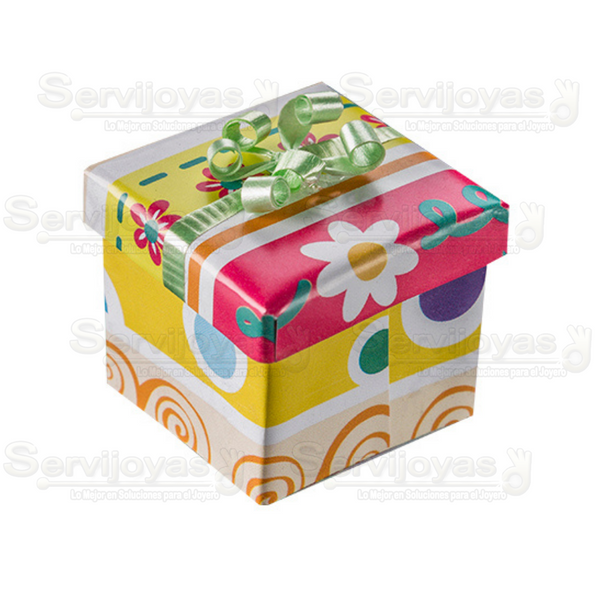 Caja Estampada Moño Chico (caja 48 pzs) Medidas: 4.7x5x5cm 1300