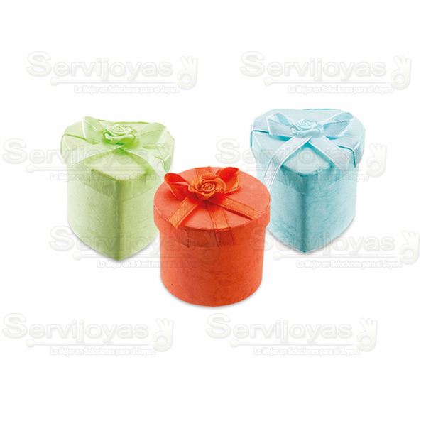 Caja Estampada Moño De Flor Anillo (caja 48 pzs) Medidas: 4.7x5x5cm 1302