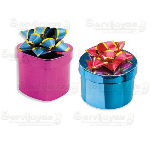 Caja Metalica Moño Grande para anillo (caja 48 pzs) Medidas: 4.7x5x5cm 1304