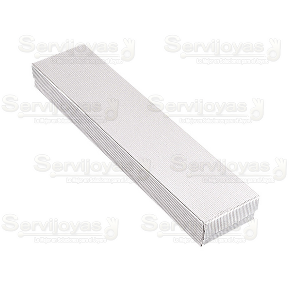 Caja De Cartón Glam Plata Para Pulsera Medidas: 22x5x2.5cm 1404.SL