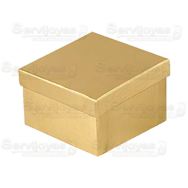 Caja De Cartón Glam Cuadrada Alta Dorada Para Brazalete/Reloj Medidas: 8.5x8.5x5.5cm 1406.GD