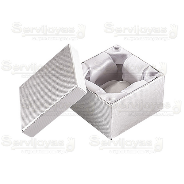 Caja De Cartón Glam Cuadrada Alta Plata Para Brazalete/Reloj Medidas: 8.5x8.5x5.5cm 1406.SL