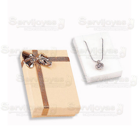 Caja Regalo Aretes/Cadena Crema 1603.CR