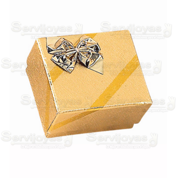 Caja Ribbon Anillo Dorada Medidas: 5.5x4.6x3.4cm 1801.GD