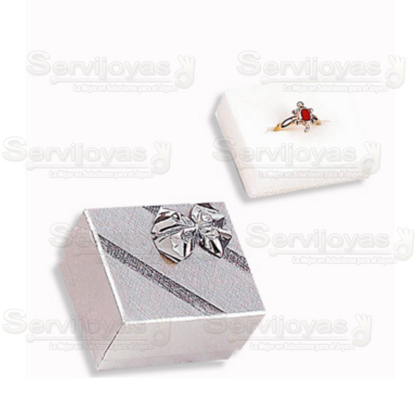 Caja Ribbon Anillo Plata Medidas: 5.5x4.6x3.4cm 1801.SL