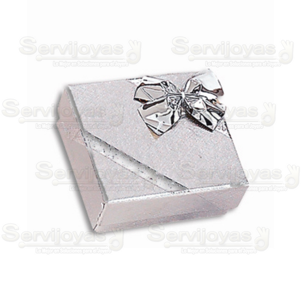 Caja Ribbon Arete Chico Plata Medidas: 4.8x4.4x2.3cm 1802.SL