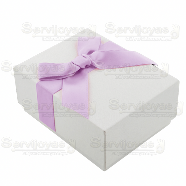 Caja Capri Para Juego Blanca Moño Lila Medidas: 9x7x4cm 1862.VT