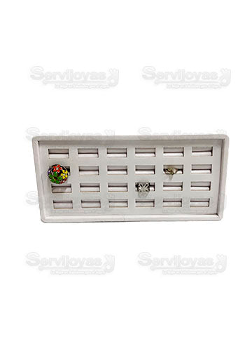 Exhibidor Nacional Vinipiel Blanco 24 Anillos Medidas 13x26x3cm 201B
