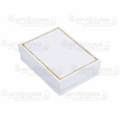 Caja Carte Carton Aretes, Cadena Con Dije Blanco 2203.WH