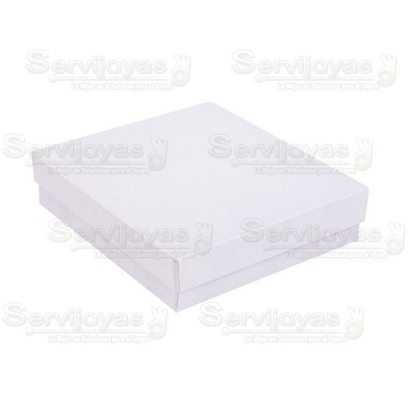Caja Cuadrada para Juego Grande Lino Blanca Medidas: 10.2x9.2x2.5cm 1493.WH