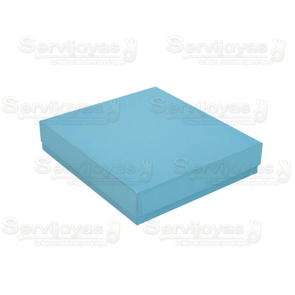 Caja Cuadrada para Juego Grande Lino Azul Claro Medidas: 10.2x9.2x2.5cm 1493.LB