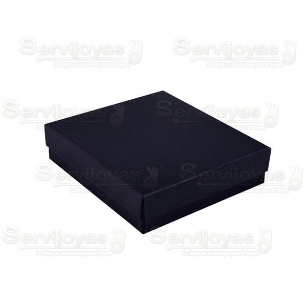 Caja Cuadrada para Juego Grande Lino Azul Marino Medidas: 10.2x9.2x2.5cm 1493.NB
