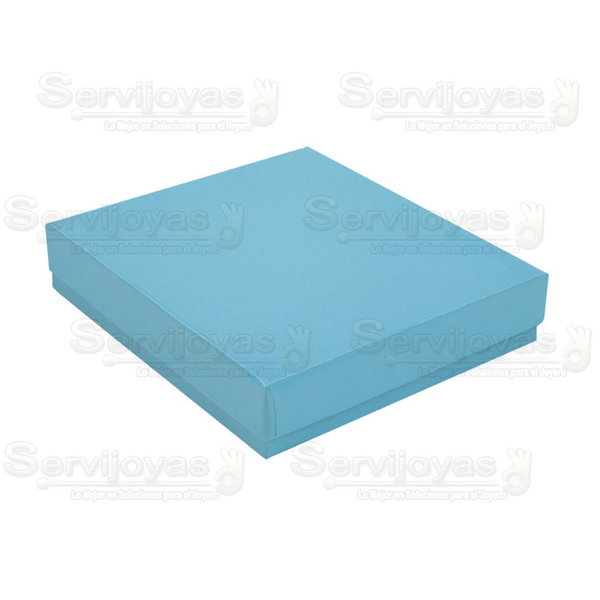 Caja para Collares Lino Azul Claro Medidas: 15x18.6x3cm 1495.LB