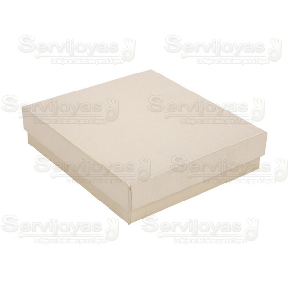 Caja para Collares Lino Crema Medidas: 15x18.6x3cm 1495.CR